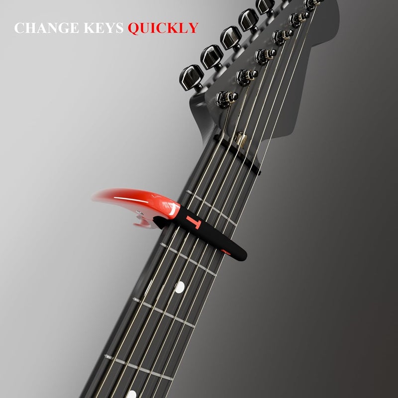 DIDA Capo for Acoustic Guitar, Guitar Capo for Electric Guitar, Ukulele and String Instruments, Guitar Capo, Guitar Kapo, Guitar Clamp (Red) - Image 4